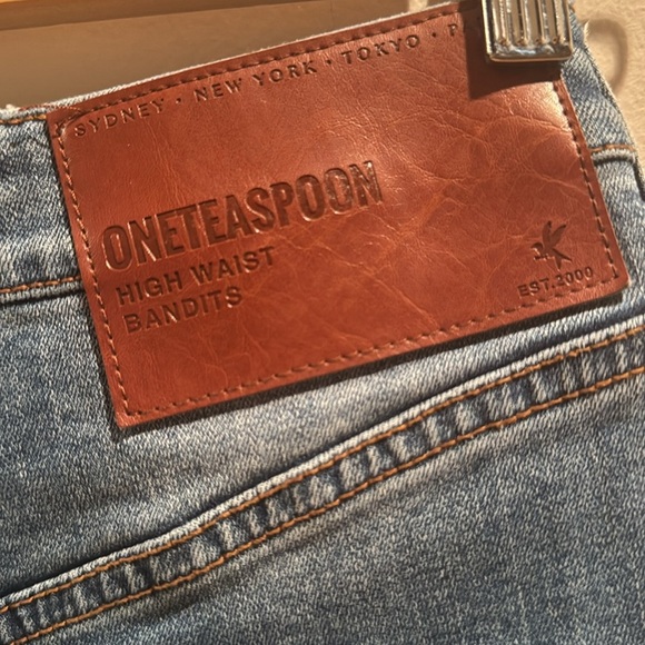 One Teaspoon High Waist Bandits Blue Jean Shorts Size 23 - Picture 3 of 7